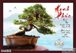 Tranh bonsai hạnh phúc đẹp