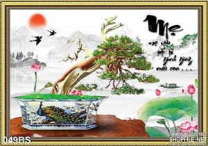 Tranh bonsai chữ mẹ độc đáo