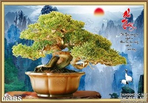 Tranh bonsai nghệ thuật nhớ ơn thầy