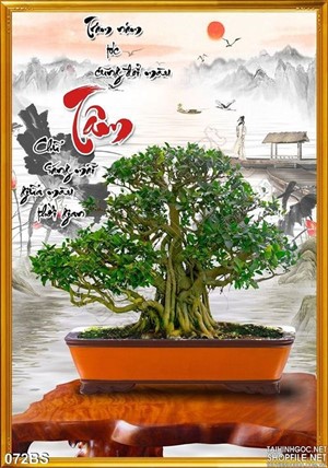Tranh bonsai chữ tâm độc đáo