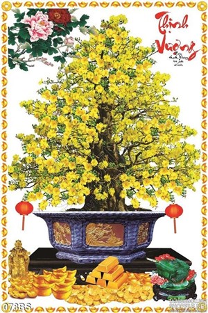 Tranh bonsai mai thịnh vượng