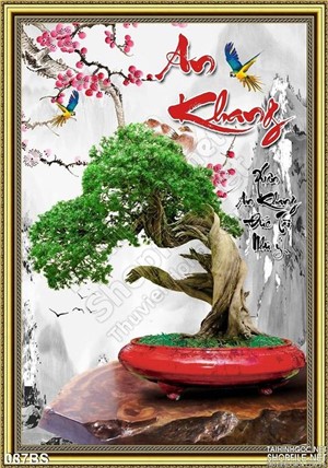 Tranh bonsai an khang độc đáo