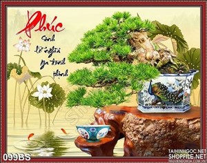 Tranh bonsai và cái bát cổ