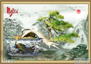 Tranh bonsai chữ nghĩa phong thủy