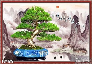 Chậu bonsai cảnh núi non hùng vĩ