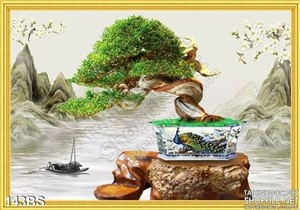 Chậu bonsai psd nghệ thuật đẹp ấn tượng psd