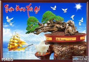 Chậu bonsai nghệ thuật thuận buồm xuôi gió