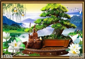 Chậu bonsai và đức phật