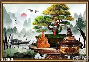 Tranh bonsai nghệ thuật cổ đẹp