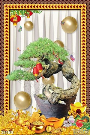 Tranh bonsai cây khế đẹp