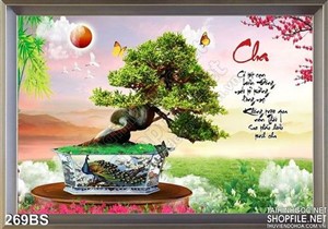 Chậu bonsai đẹp nghệ thuật chữ cha psd