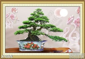 Chậu bonsai in gạch uv lụa 3d