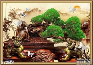 Chậu bonsai kiểu dáng độc và con kỳ lân