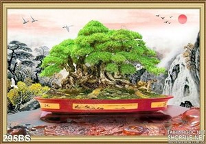 Tranh bonsai 2020 nghệ thuật in gạch