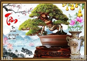 Tranh bonsai file psd  nghệ thuật