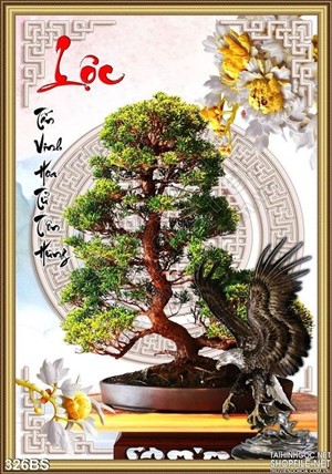 Chậu bonsai khổ dọc psd in gạch