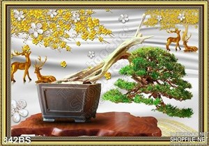 Chậu bonsai tạo kiểu ấn tượng wall 3d