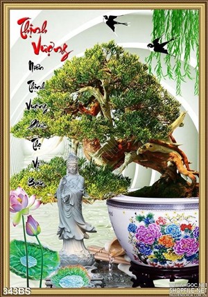 Chậu bonsai 3d psd nghệ thuật thịnh vượng