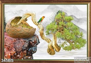 Chậu bonsai nhỏ độc lạ và chú chim