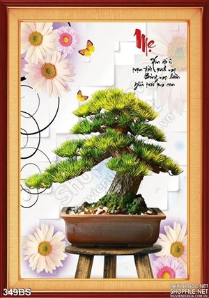 Chậu bonsai  3d wall decor chữ mẹ