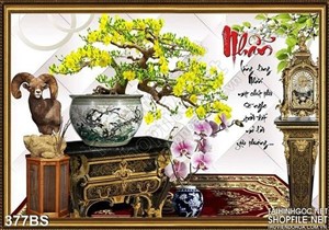 Chậu bonsai hoa trang trí đầu năm mới 2020