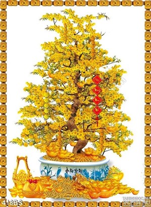 Chậu bonsai hoa mai lớn trưng ngày tết