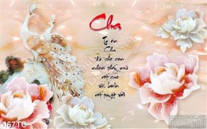 Tranh chim công và chim hạc giả ngọc 3d đẹp