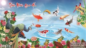 Tranh chim công và cửu ngư quần hội