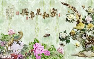 Tranh giả ngọc hoa mẫu đơn