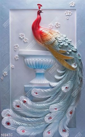 Tranh 3D chim công