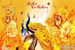 Tranh chim công gia hào vạn sự hưng