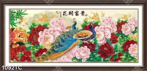 Tranh chim công hoa mẫu đơn đẹp
