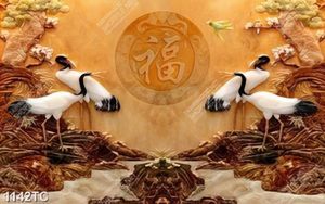 Tranh gải ngọc chim Hạc