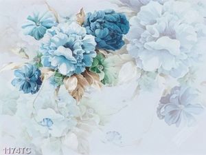 Tranh hoa mẫu đơn xanh dán tường đẹp