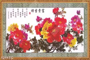 Tranh hoa mẫu đơn có khung