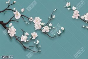 Tranh hoa mộc lan nền xanh dương