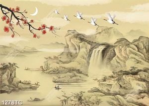 Tranh thủy mặc và hoa đào