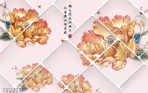 Tranh 3D hoa mẫu đơn