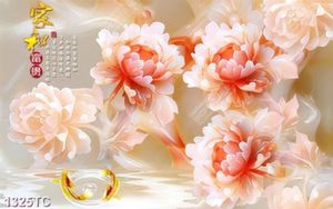 Tranh 3D giả ngọc hoa mẫu đơn đẹp