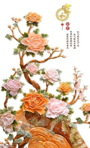 Tranh giả ngọc hoa mẫu đơn