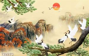 Tranh cây tùng chim Hạc