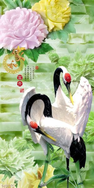 Tranh 3D chim Hạc giả ngọc