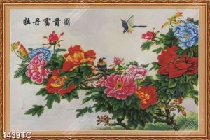 Tranh sơn dầu hoa mẫu đơn