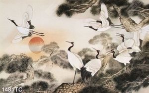 Tranh chim Hạc in canvas đẹp
