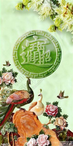 Tranh chim công giả ngọc 3d