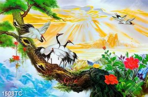 Tranh chim Hạc hoàng hôn