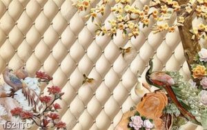 Tranh chim công giả ngọc nền 3D