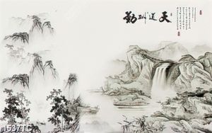 Tranh thư pháp thủy mặc in kính đẹp