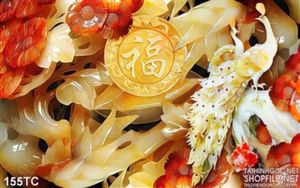 Tranh chim công giả ngọc ấn tượng in 3d