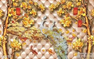Tranh chim công 3d  giả ngọc ấn tượng sâu sắc